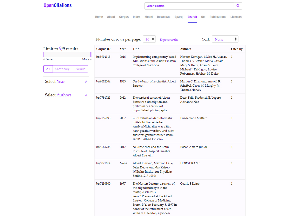 Scolary — Open Citations Corpus